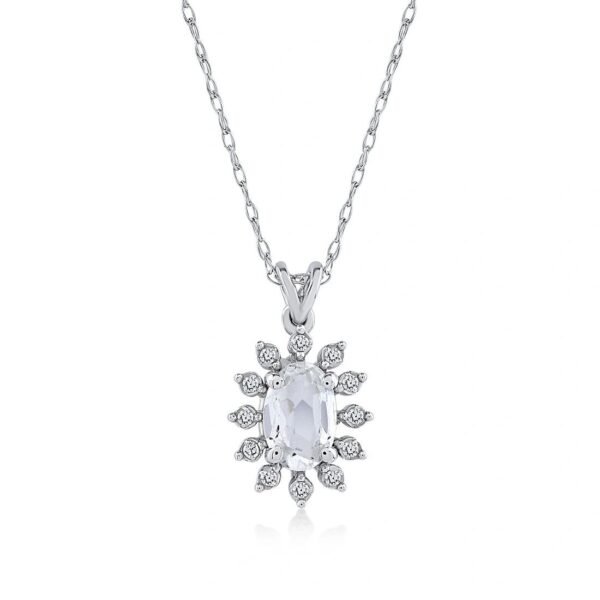 Diamond Necklace With Topaz Stone