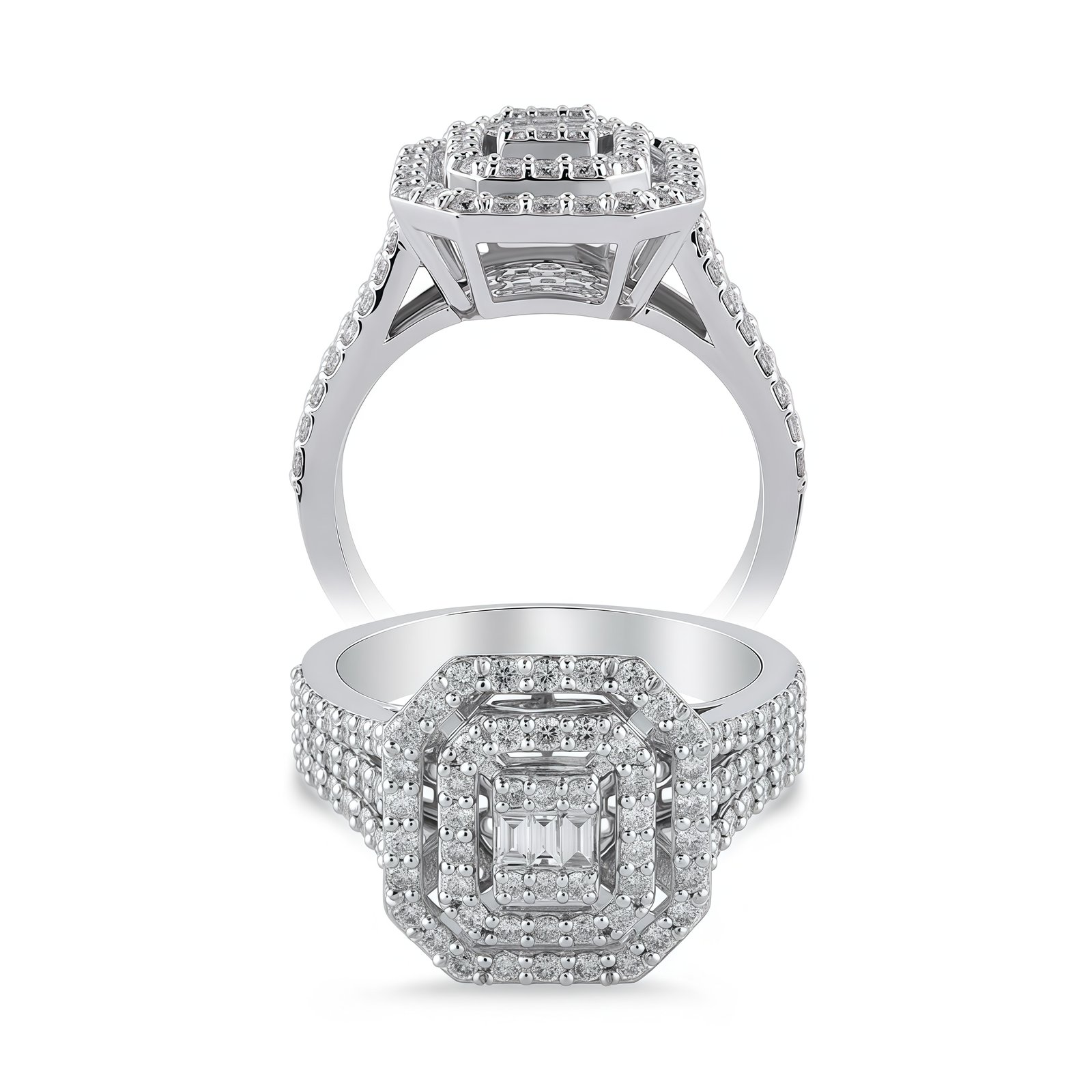 Radiant Legacy Diamond Halo Ring