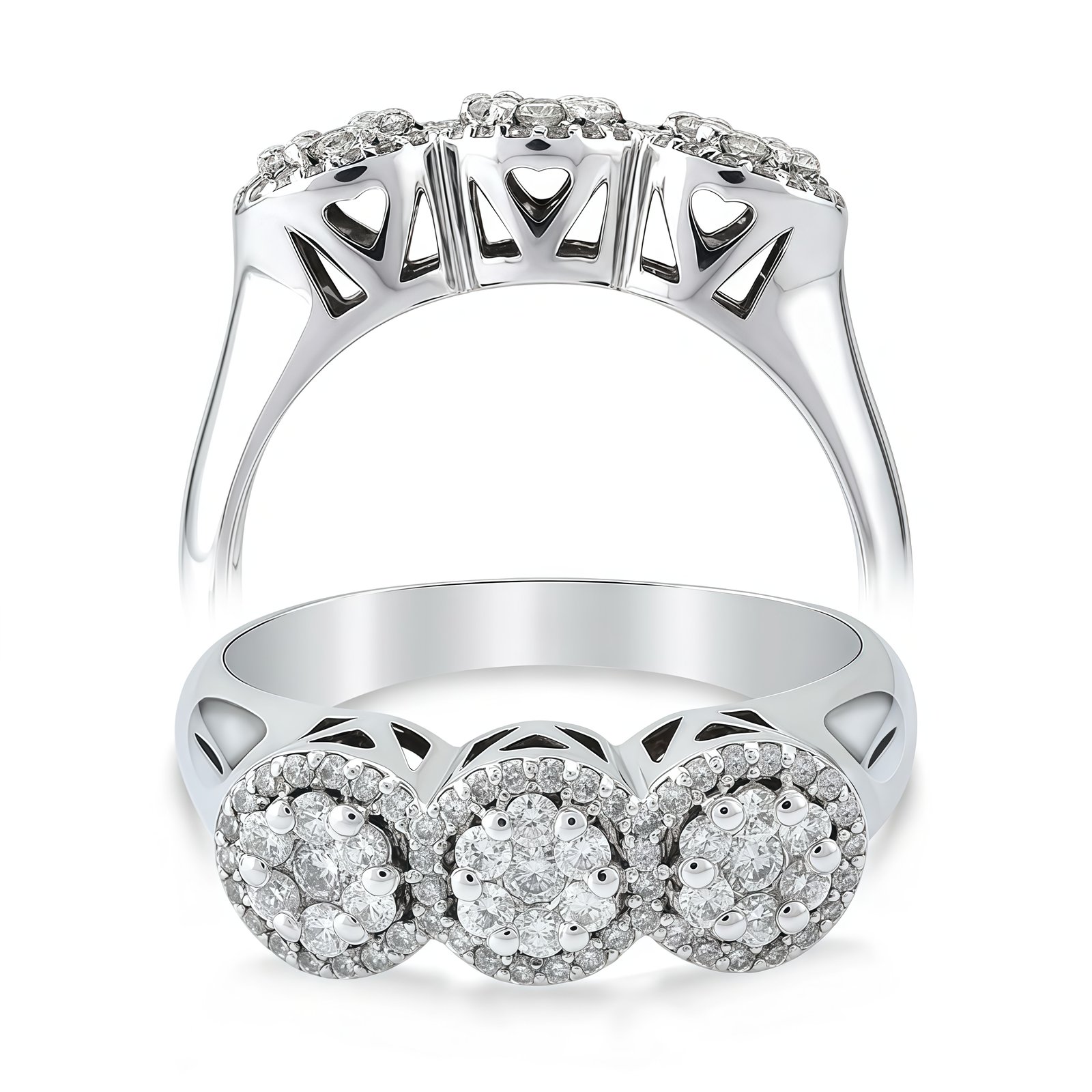 Trinity Hearts Diamond Ring